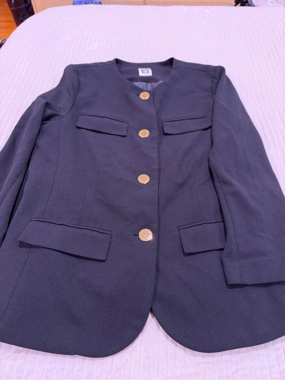 Anne Klein Women's Blazer Gold-Tone Buttons Size Medium